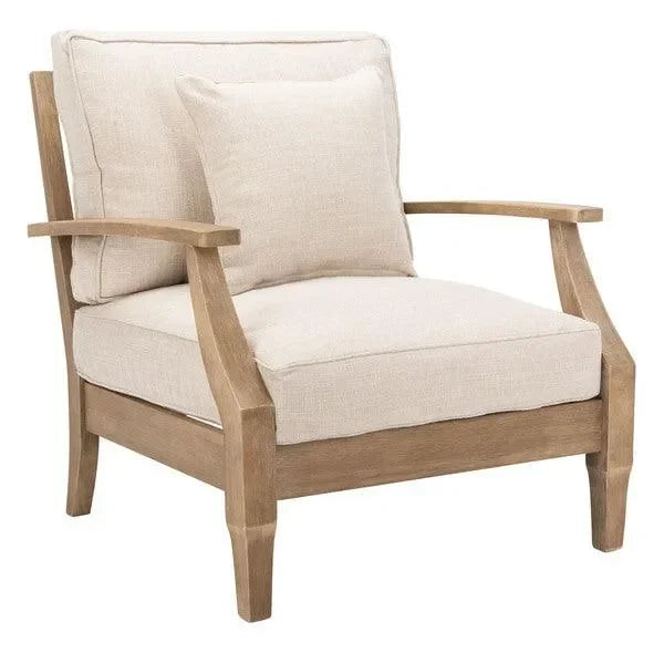 Safavieh Martinique Natural-White Wood Patio Armchair