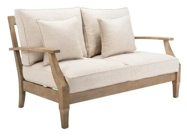 Safavieh Martinique Natural Wood Patio Loveseat