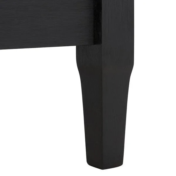 Martinique Wood Patio Sofa in Black/White with Cushion