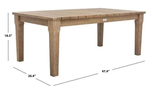 Safavieh Martinique Natural Wood Patio Coffee Table