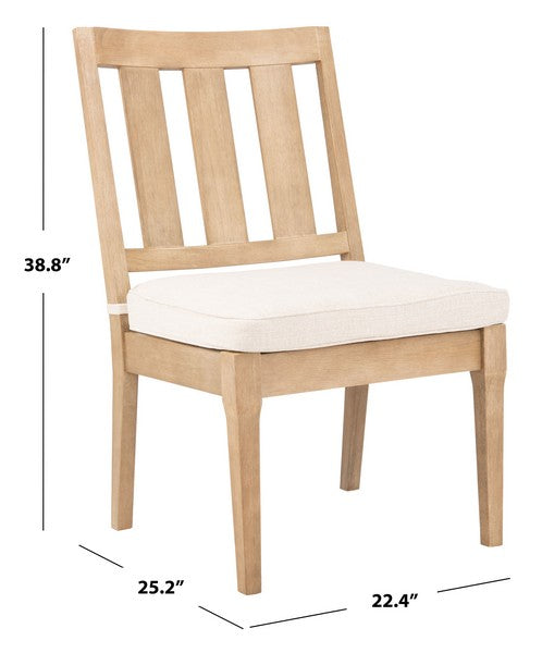Dominica Natural-White Wooden Outdoor Dining Chair (Set of 2) - The Mayfair Hall