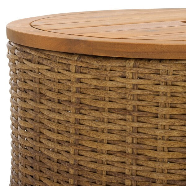 Anguilla Wicker Storage Outdoor Coffee Table in Natural