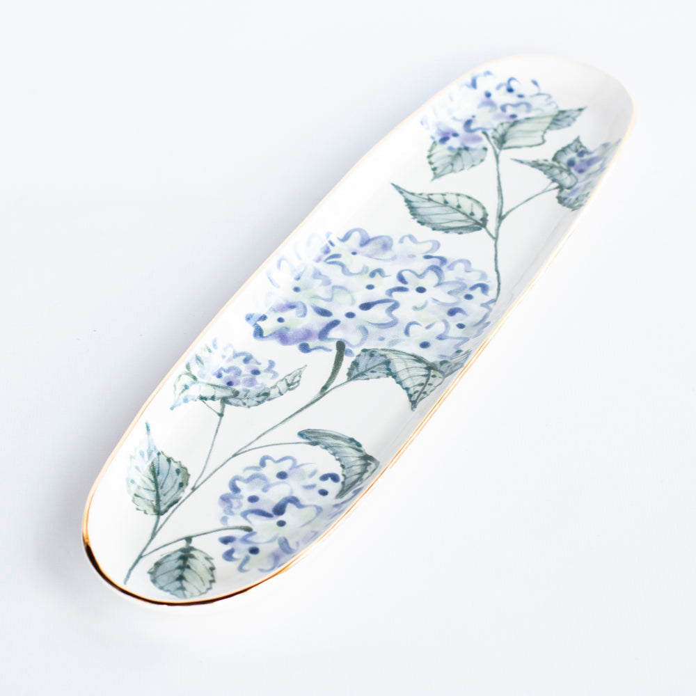 Blue Hydrangea Oval Platter