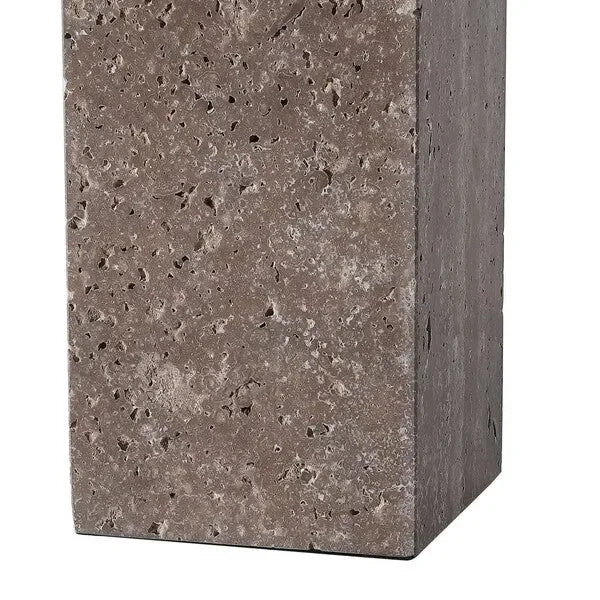 Feliciano Travertine Table Lamp in White with Dimmer Switch - The Mayfair Hall