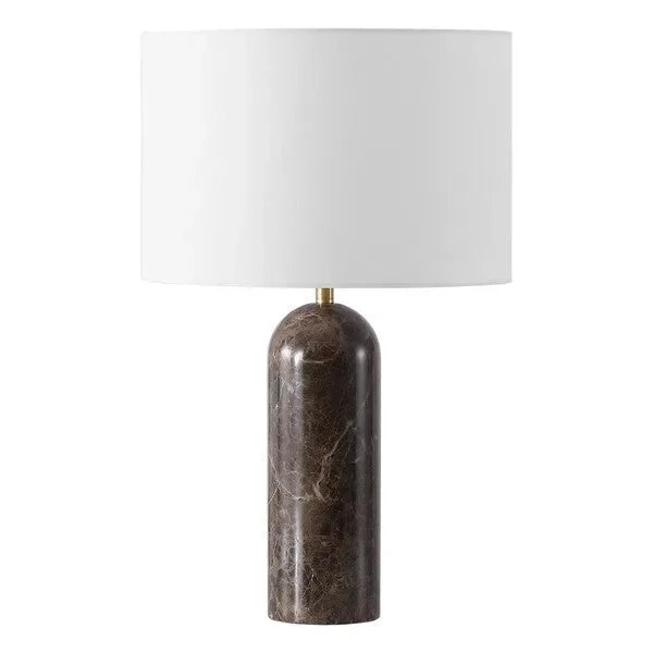Kayabelle Marble Table Lamp in White with Dimmer Switch
