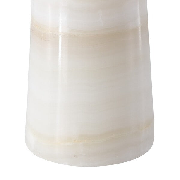 Ismeralda Jade Stone Table Lamp in Off White with Dimmer Switch