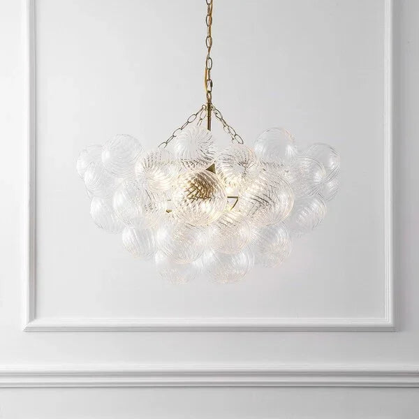 Betty Glass Bubbles Chandelier in Brass