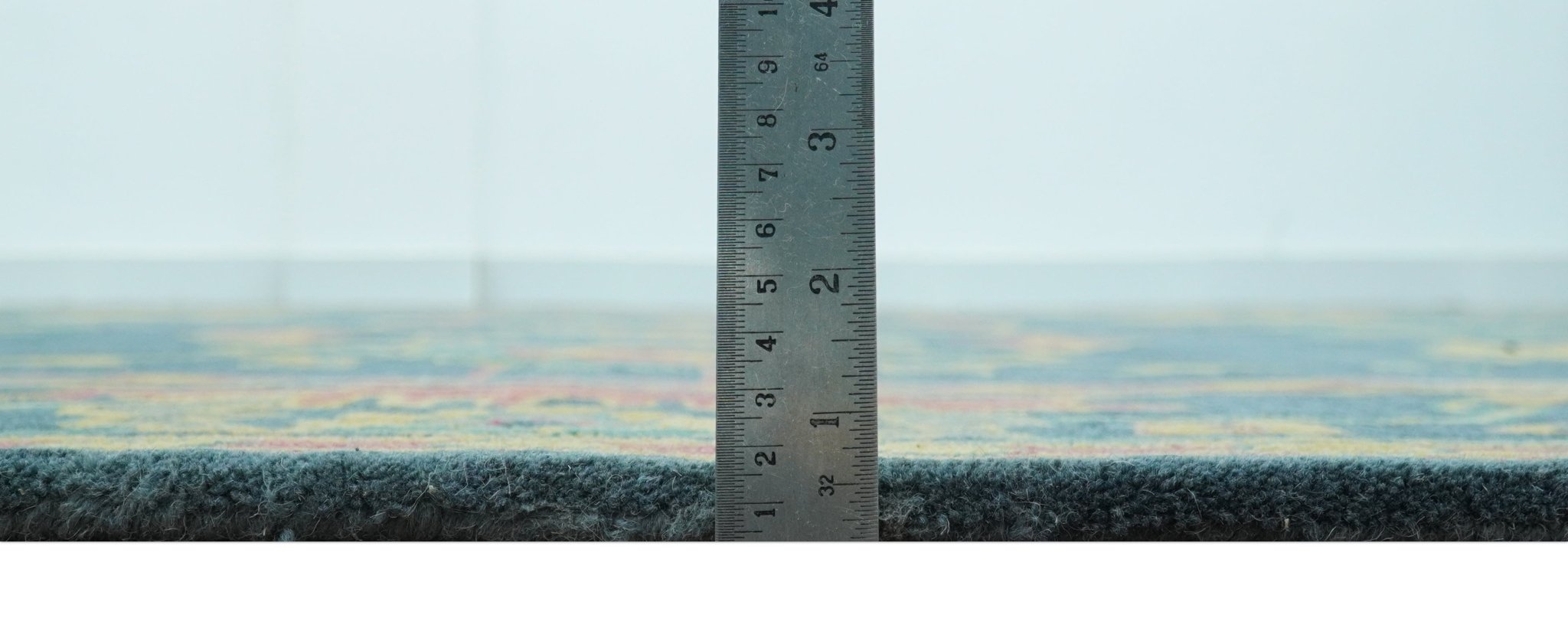 Custom Made Blue And Yellow Traditional Oushak Design Hand Tufted Wool Rug