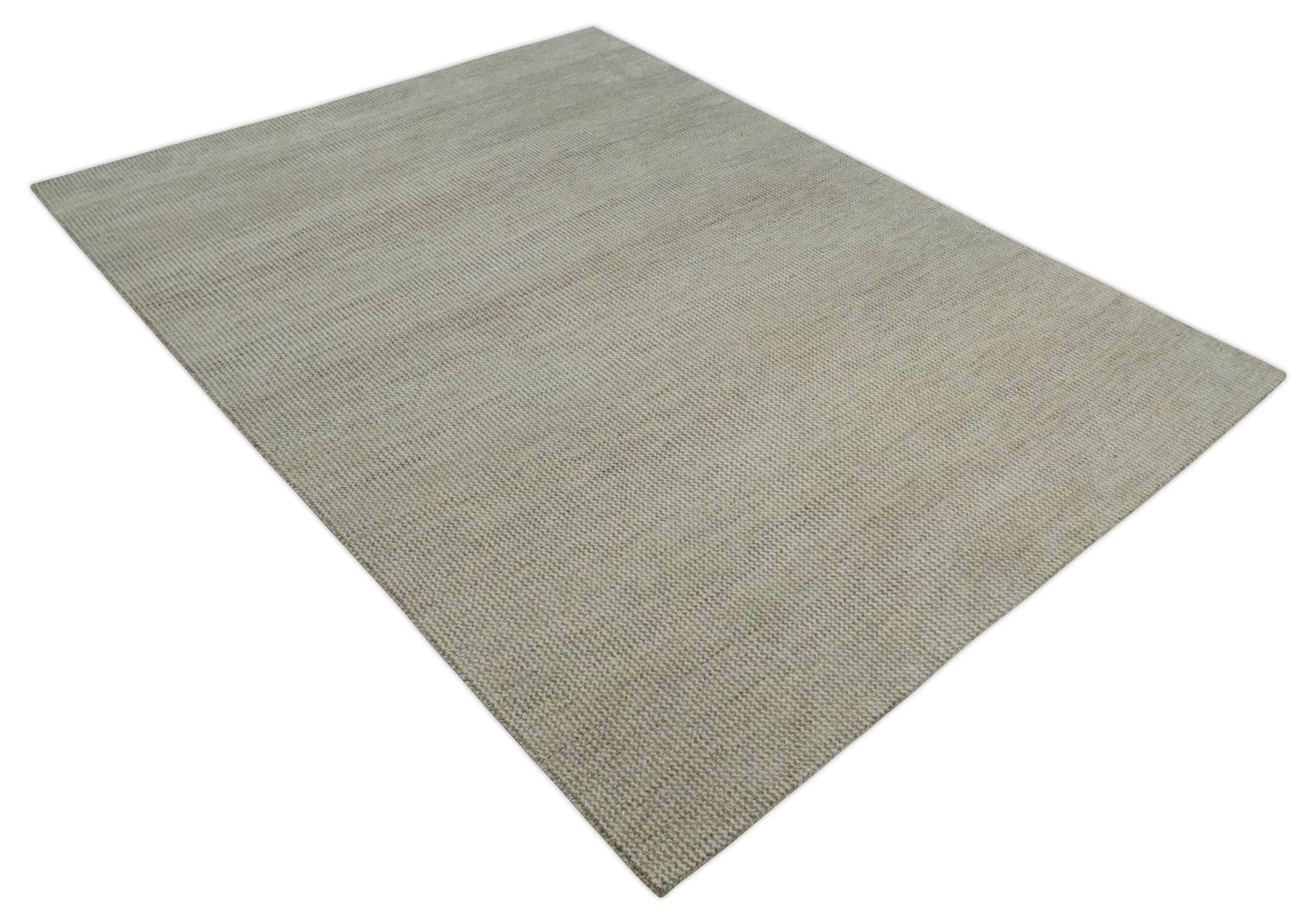 Custom Made Contemporary Beige and Ivory Hand Knotted Rug Area Rug - The Rug Decor