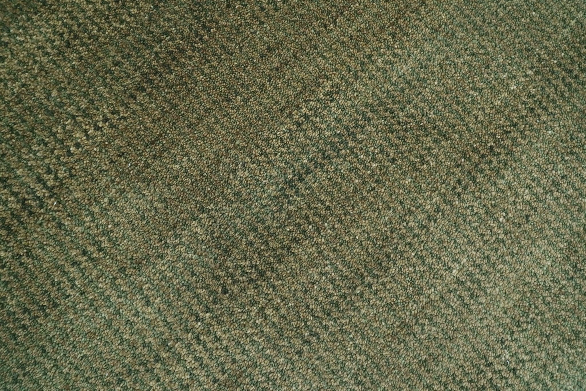Custom Made Hand Knotted Blue and Brown Stripes Design Contemporary Area Rug - The Rug Decor
