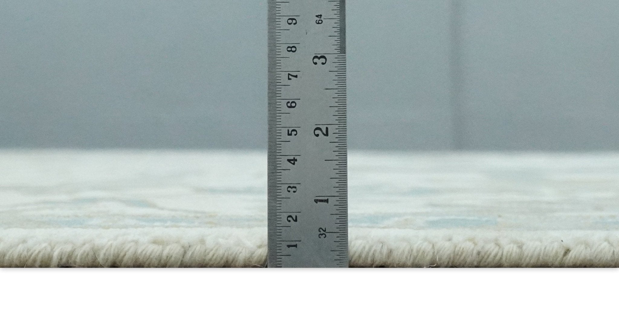 Custom Made Hand Knotted Oriental Oushak Ivory, Teal and Beige Wool Area Rug - The Rug Decor