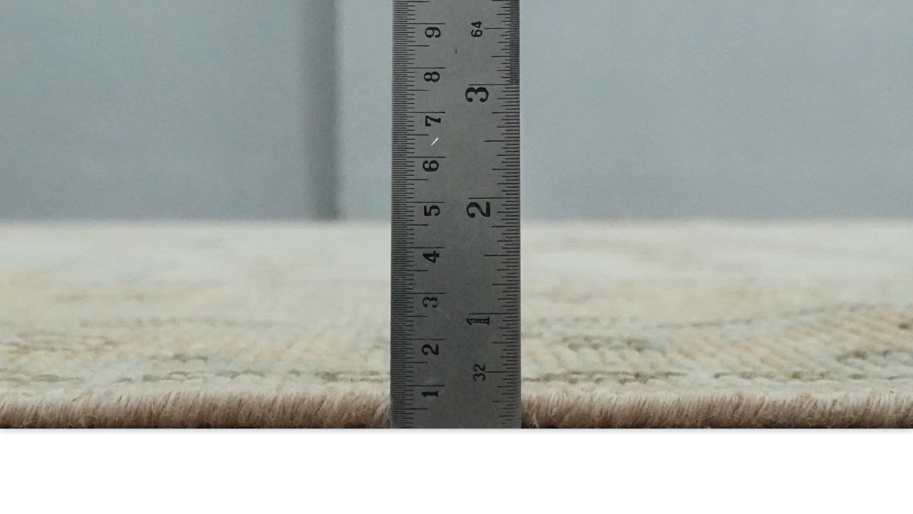 Custom Made Low Pile Hand Knotted Peach and Blue Traditional Design Wool Area Rug