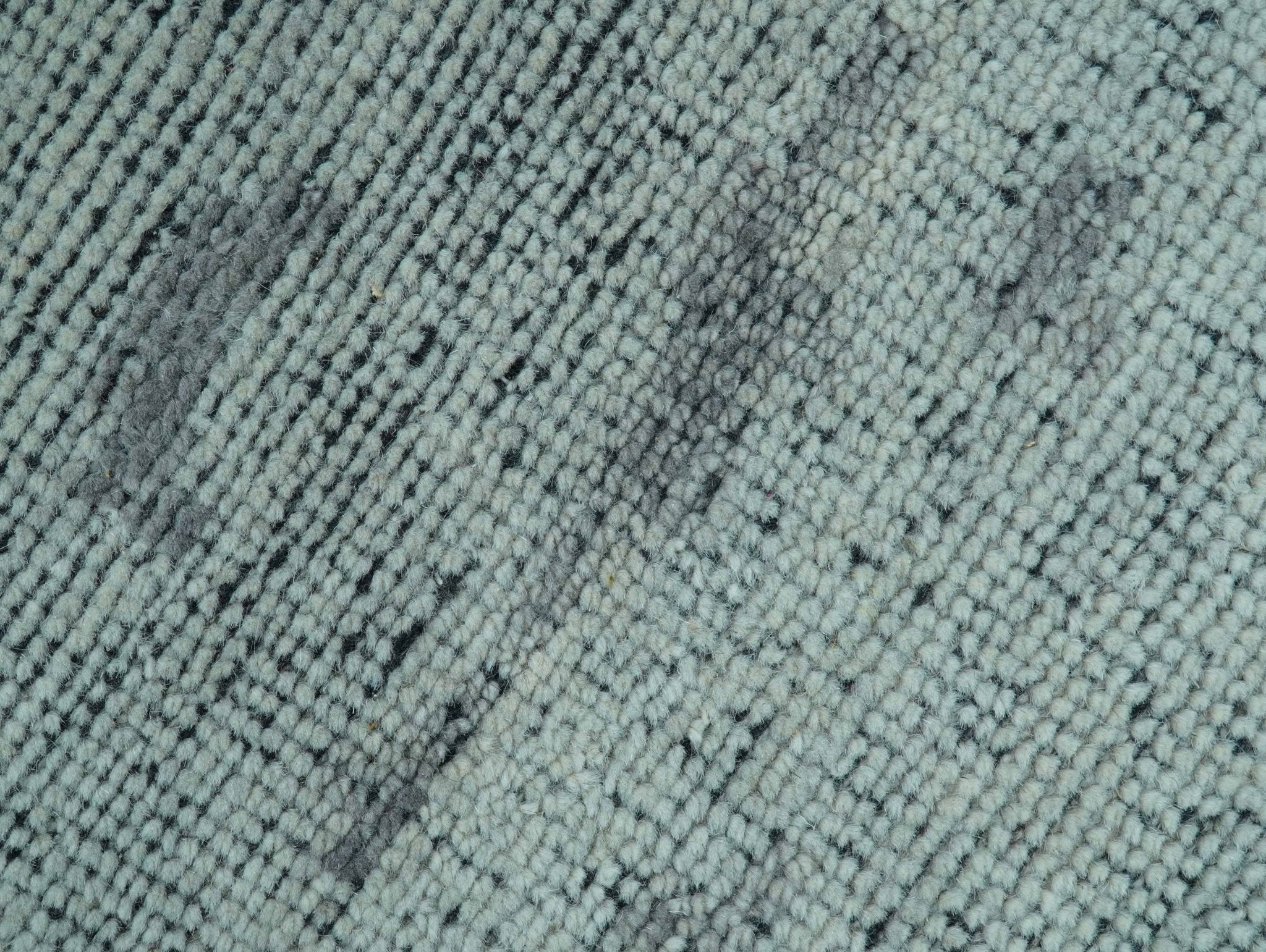 Custom Made Modern Abstract Design Blue And Gray Hand Knotted Wool Area Rug - The Rug Decor