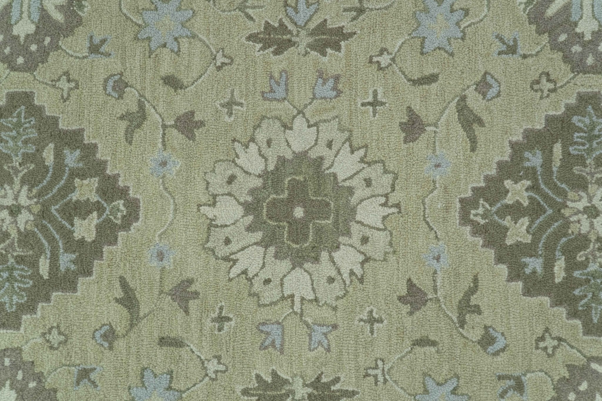 Custom Made Traditional Oriental Design Earthy Beige Hand - Tufted Wool Area Rug - The Rug Decor