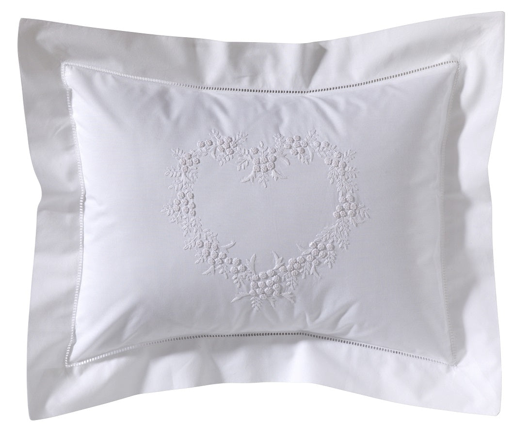 Boudoir Pillow Cover, Heart (White)