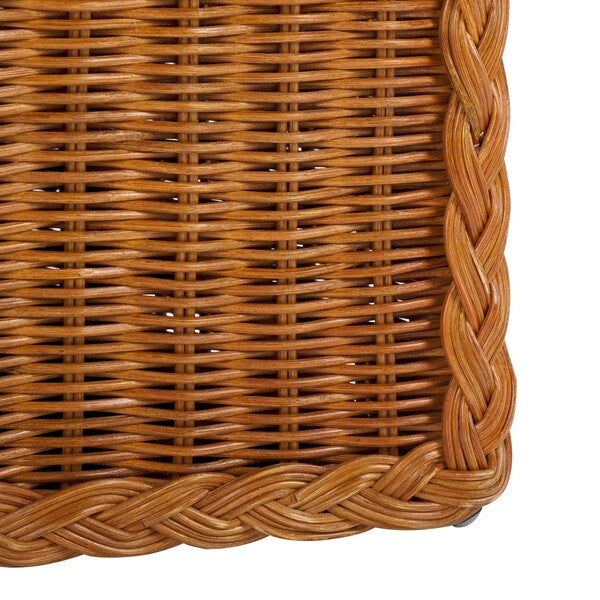 Sharon Rattan Accent Chair in Natural with Beige Cushion