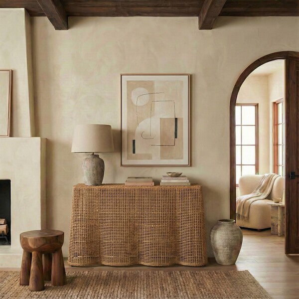 Jilliette Rattan Console Table in Natural