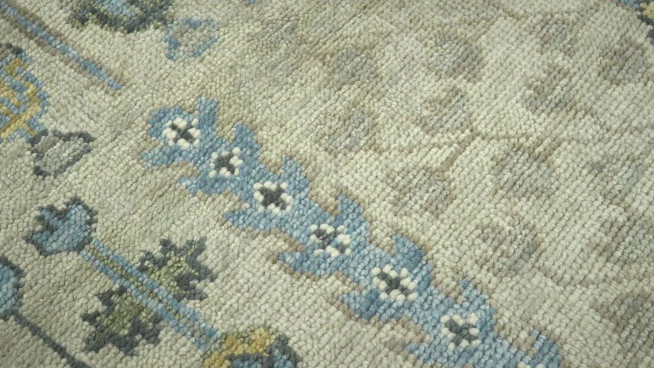 Tree of life Beige and Blue Traditional Hand Knotted Multi Size Wool Area Rug