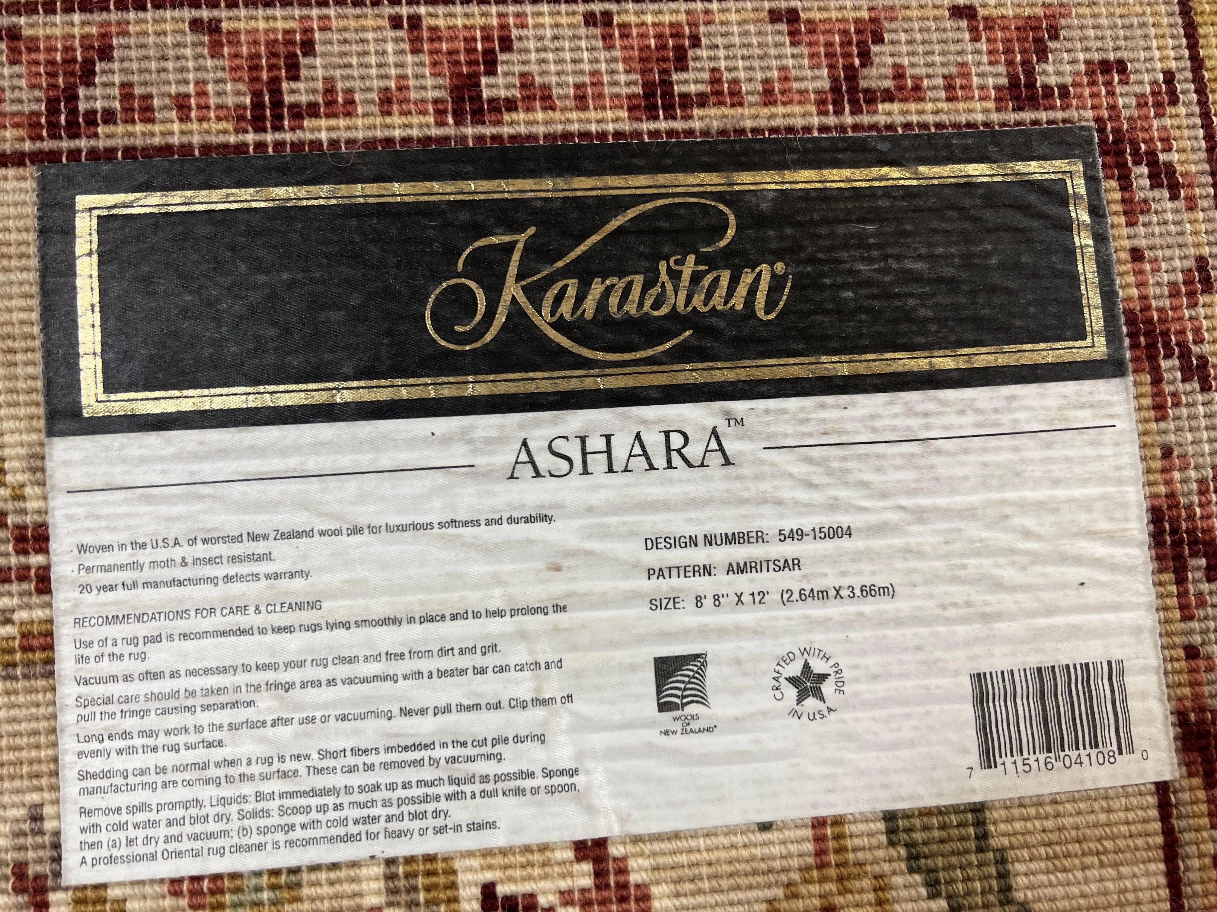 Karastan Rug 8.8 x 12, Ashara Amritsar #549, Oatmeal Color, Wool Pile Karastan Carpet, Discontinued Karastan Area Rug, Decorative