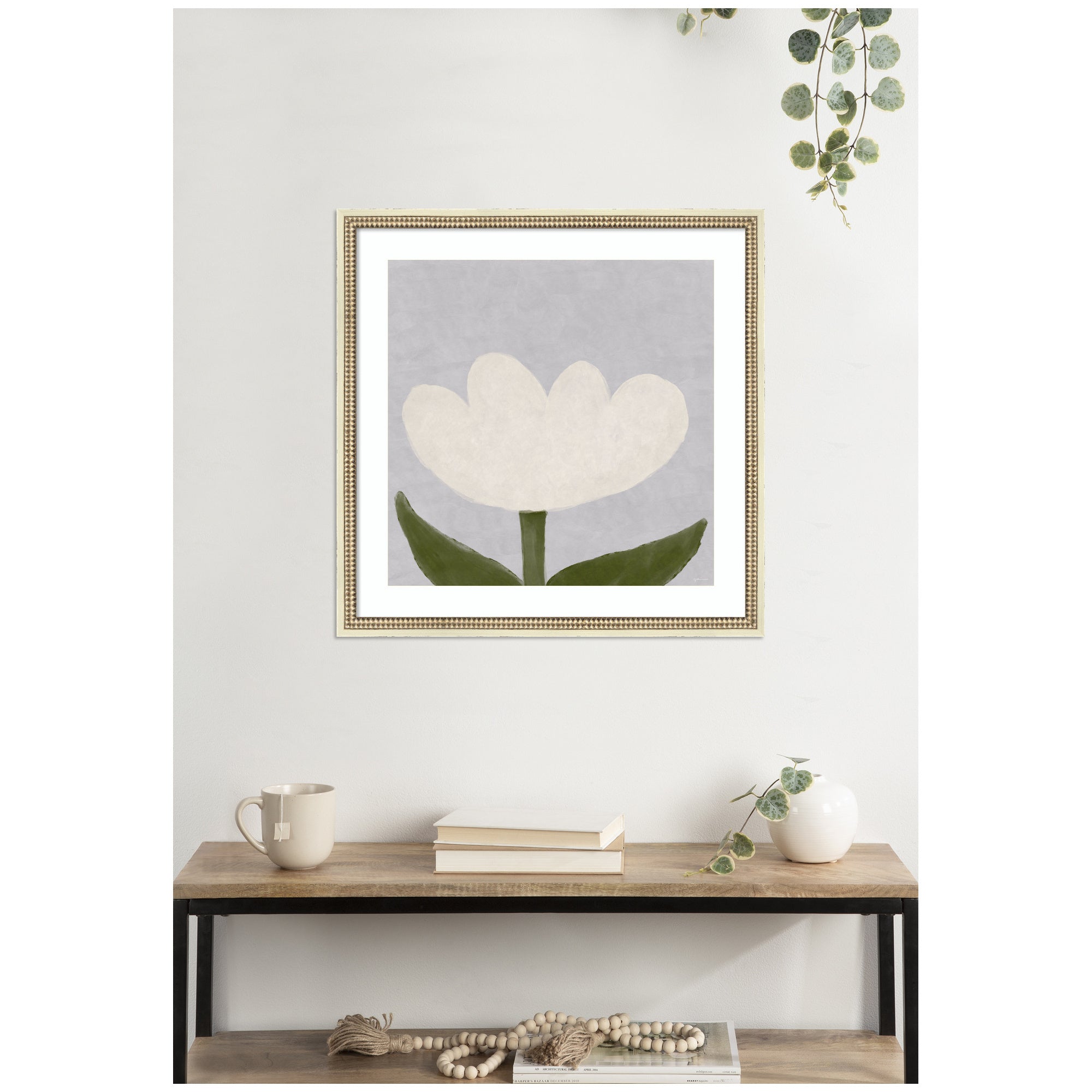 White Tulip by Gabrielly Guedes Framed Wall Art Print