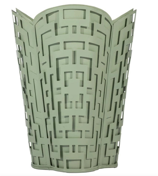 Incredible New Fretwork Scalloped Celadon Wastepaper Basket - The Mayfair Hall