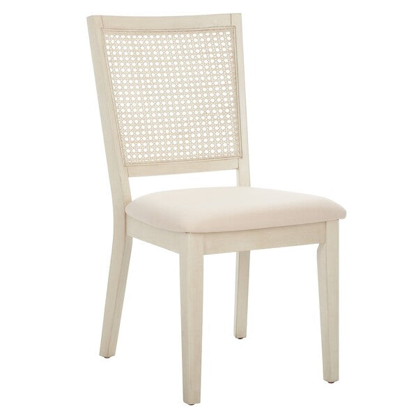 Margo Dining Chair in Whitewashed with Beige Cushion