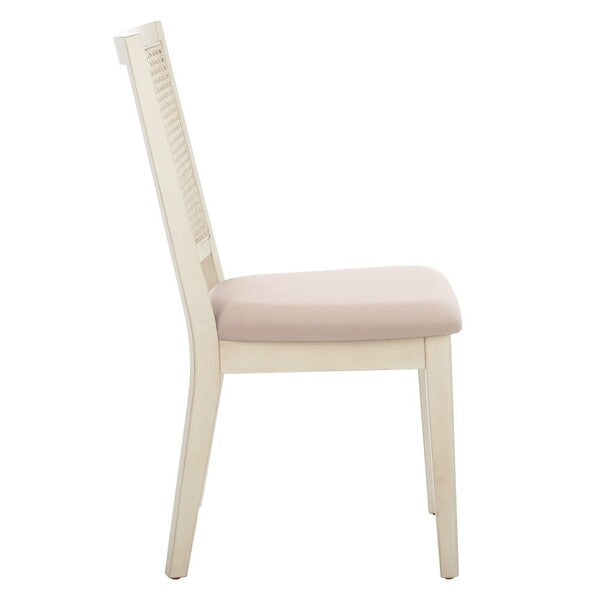 Margo Dining Chair in Whitewashed with Beige Cushion