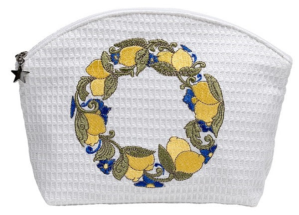 Cosmetic Bag (Large), Lemon Wreath (Yellow) - The Mayfair Hall