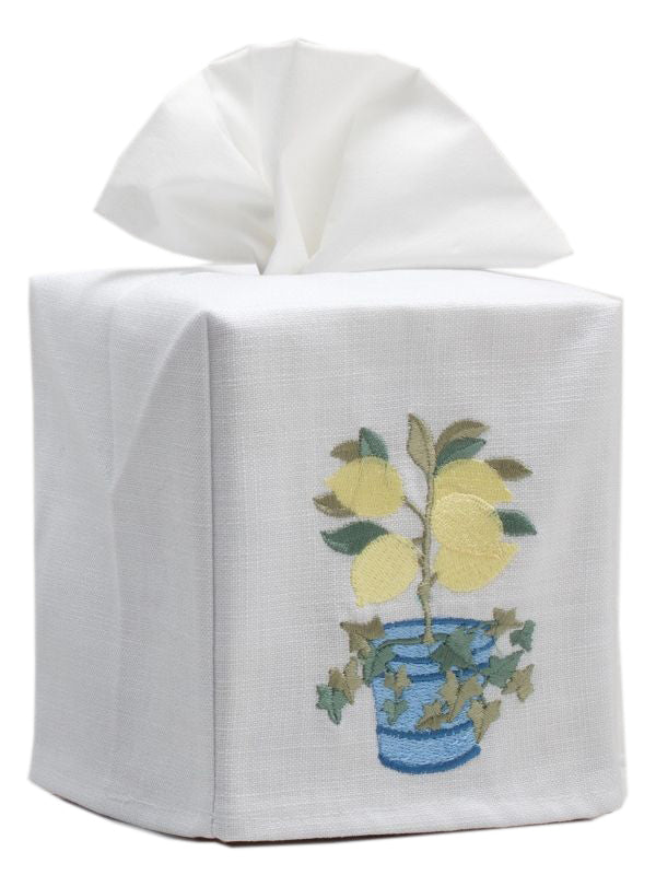 Tissue Box Cover, Lemons & Ivy (Yellow) - The Mayfair Hall