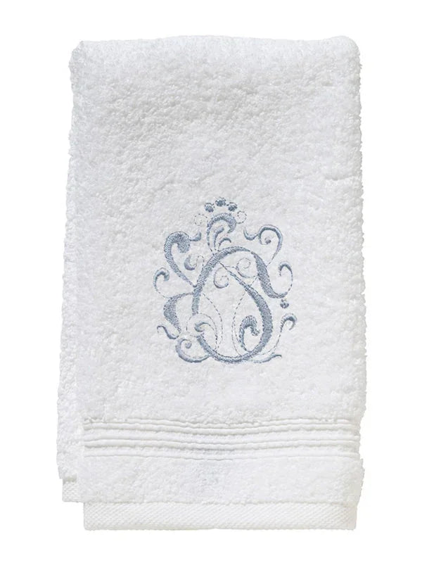 Guest Towel, Terry, English Scroll (Duck Egg Blue) - The Mayfair Hall