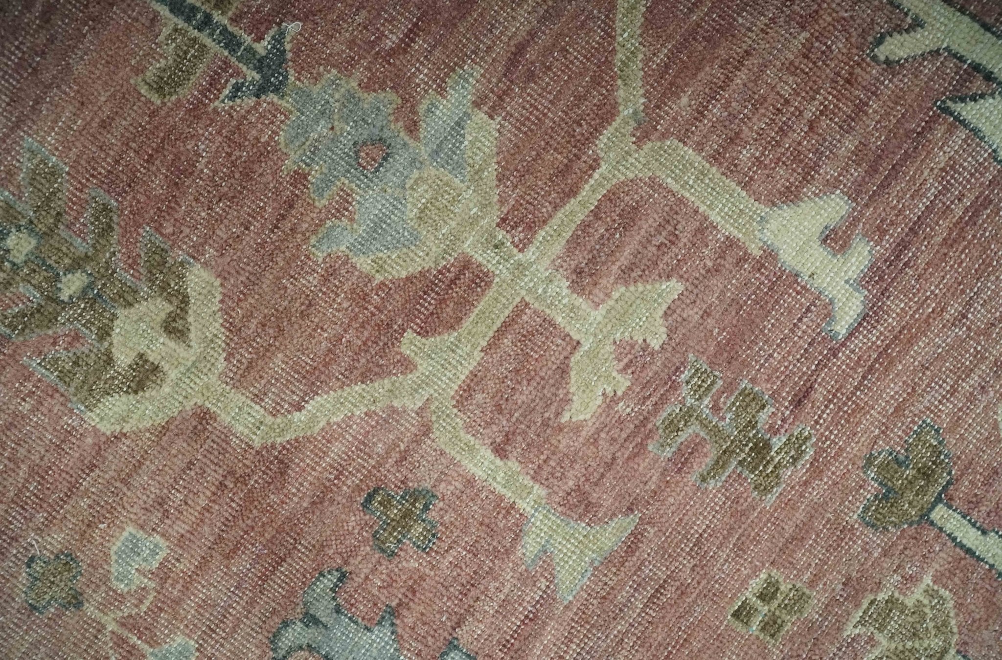 Distress Finished Tree of Life Hand Knotted Rust and Blue 9x12 Wool Rug