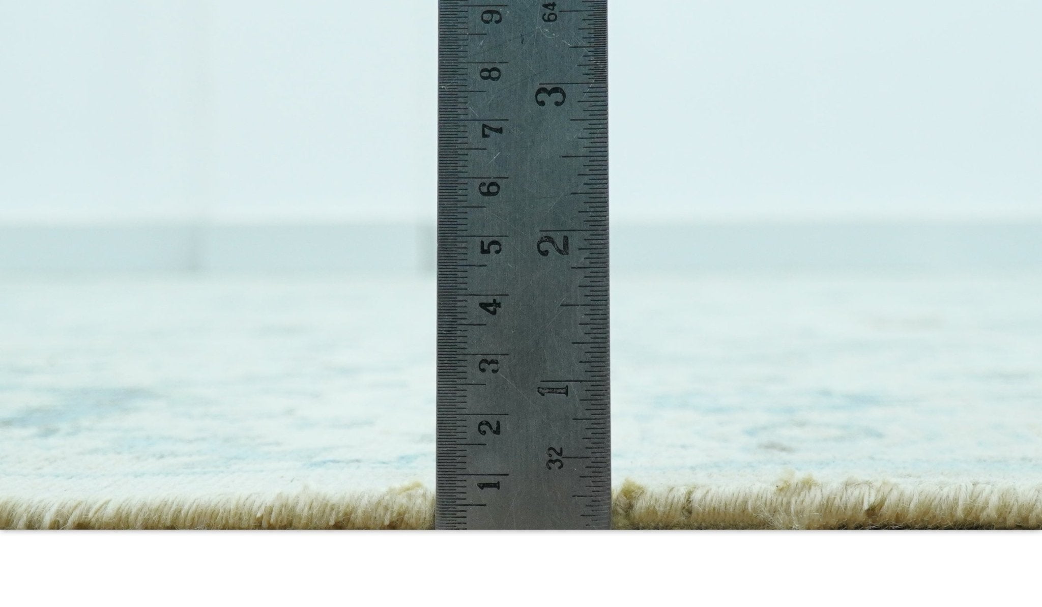 Distressed Hand Knotted Blue And Beige Oriental Design 8x10 Wool Area Rug