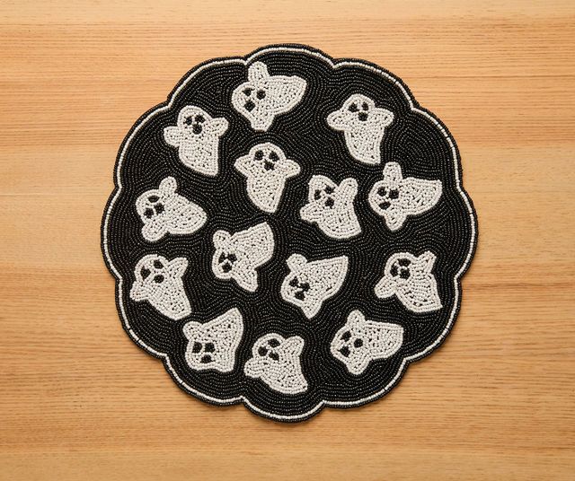 Halloween Beaded Ghost Placemat