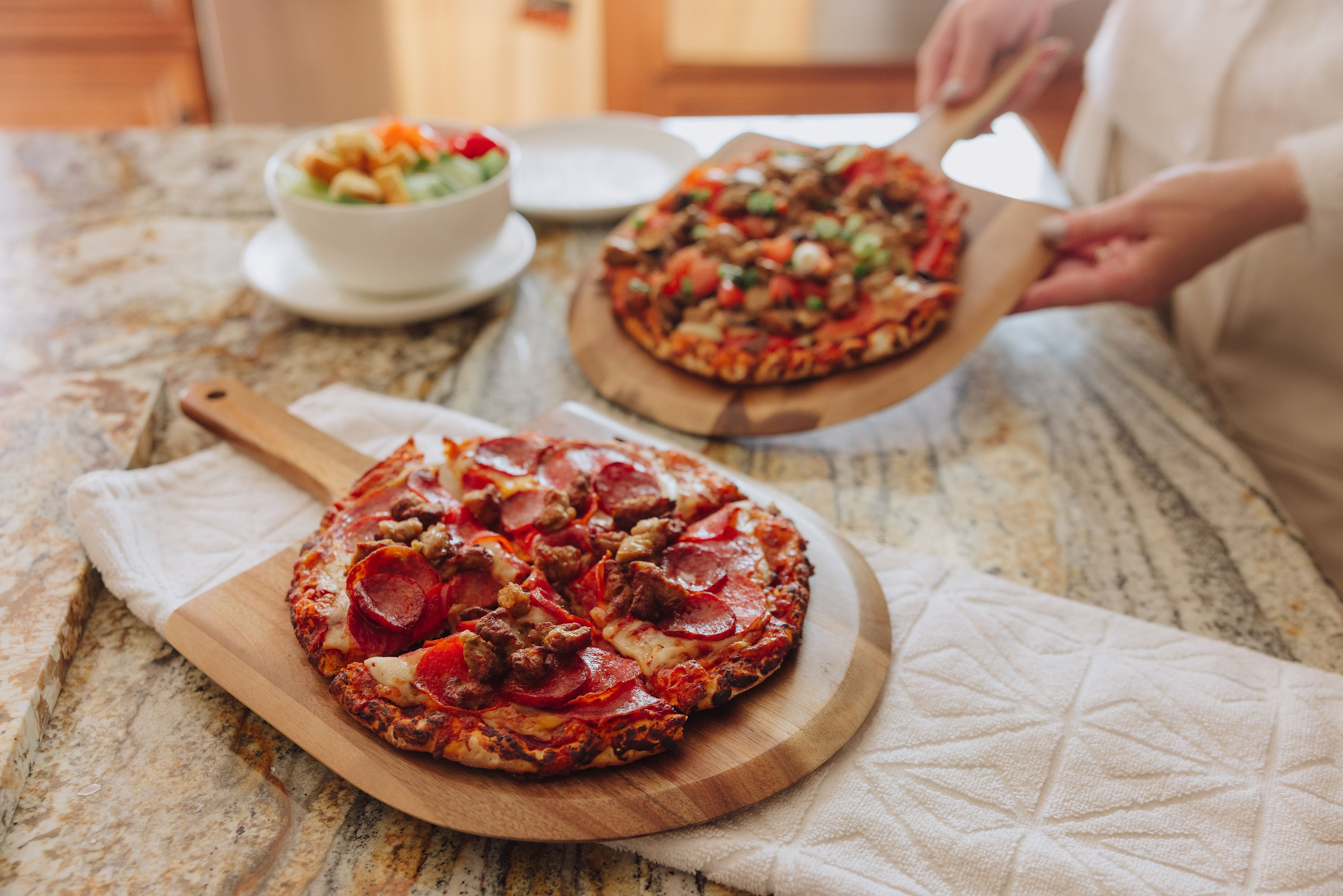 Acacia Personal Pizza Peel Serving Board Paddle (Set of 2)