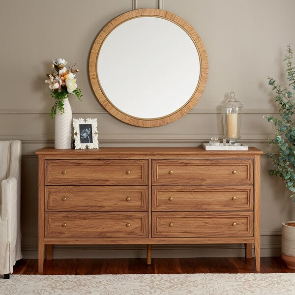 Sondra 6 Drawer Dresser in Oak