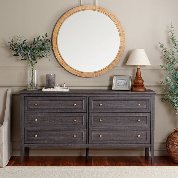 Sondra 6 Drawer Dresser in Distressed Black