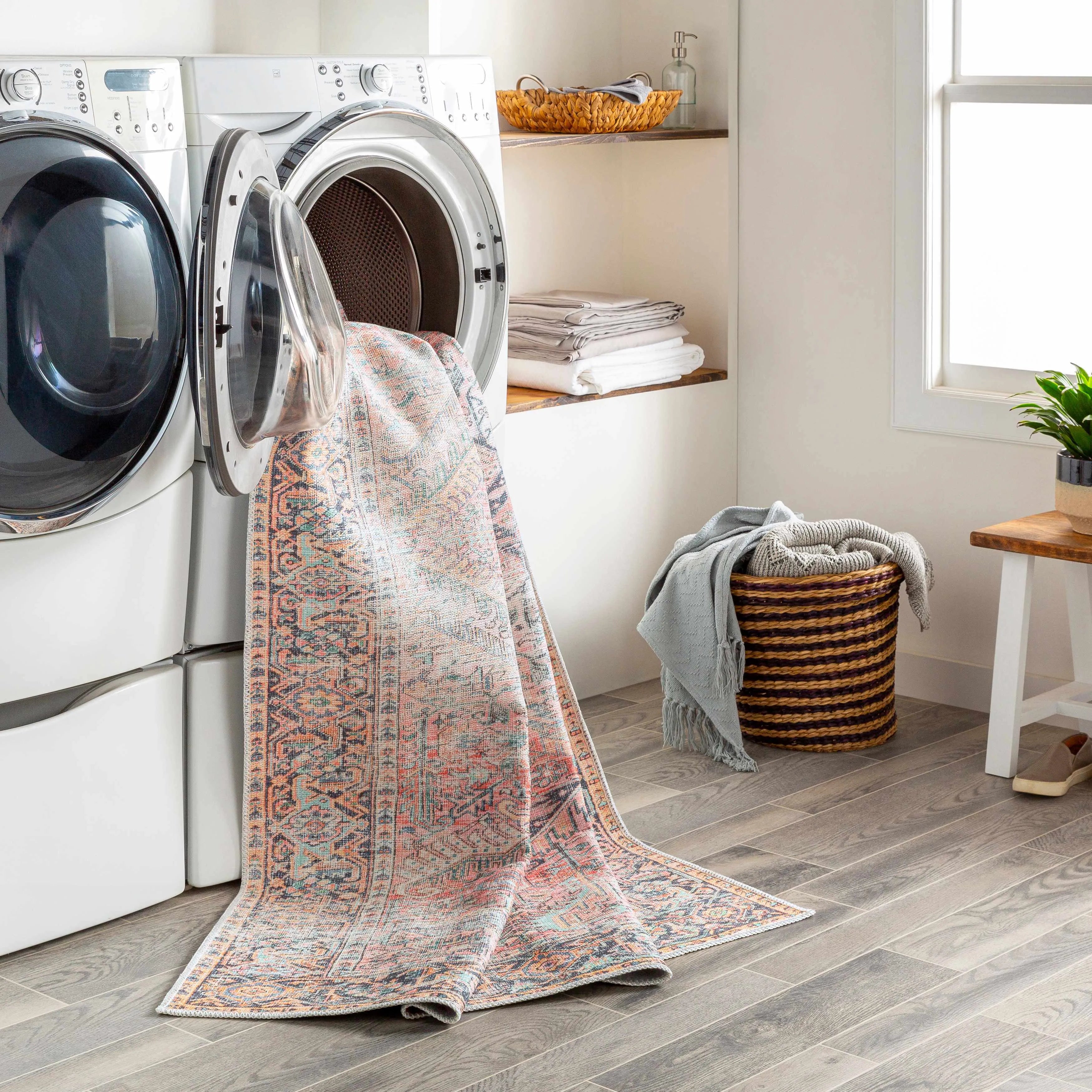 Dunsha Distressed Washable Area Rug - Clearance