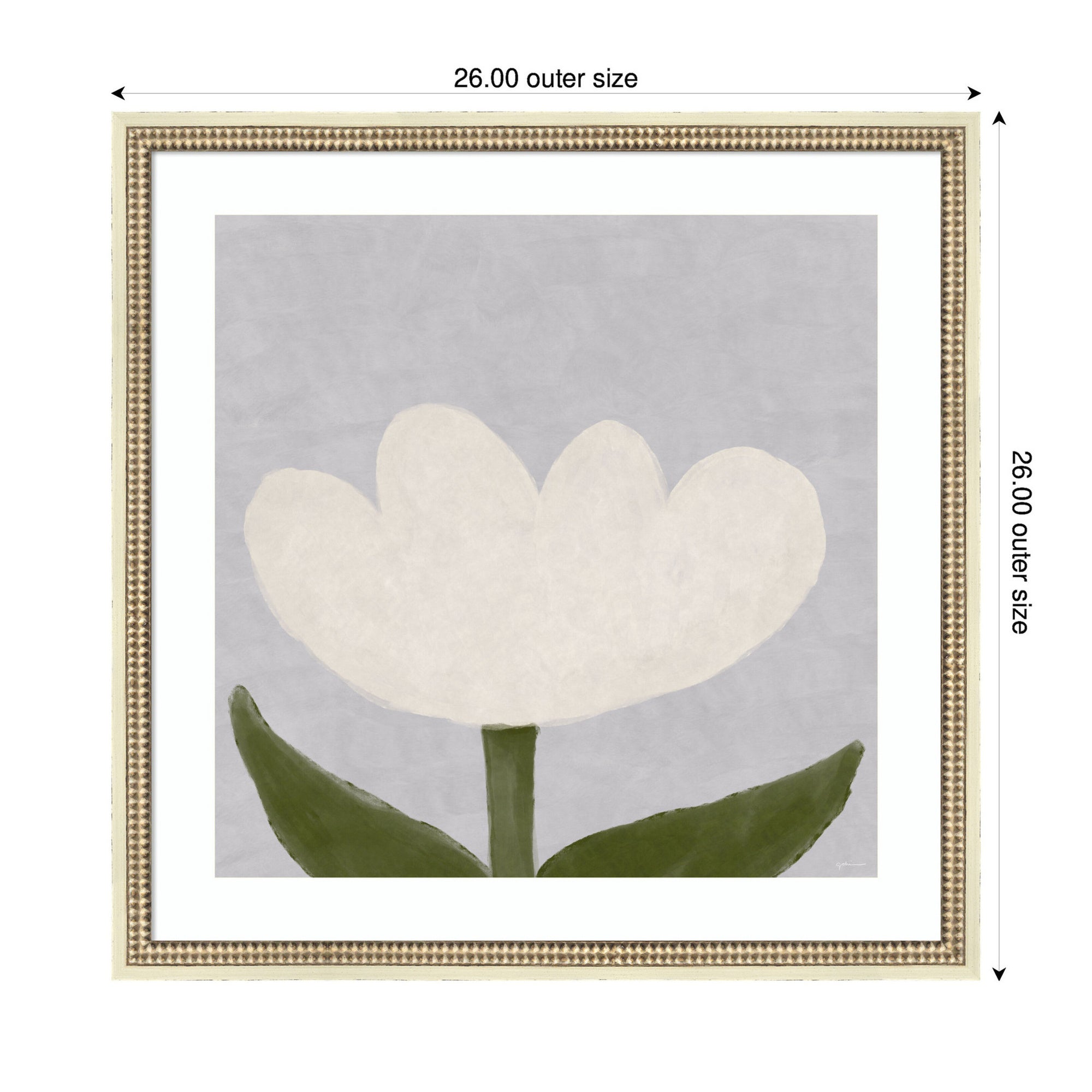 White Tulip by Gabrielly Guedes Framed Wall Art Print