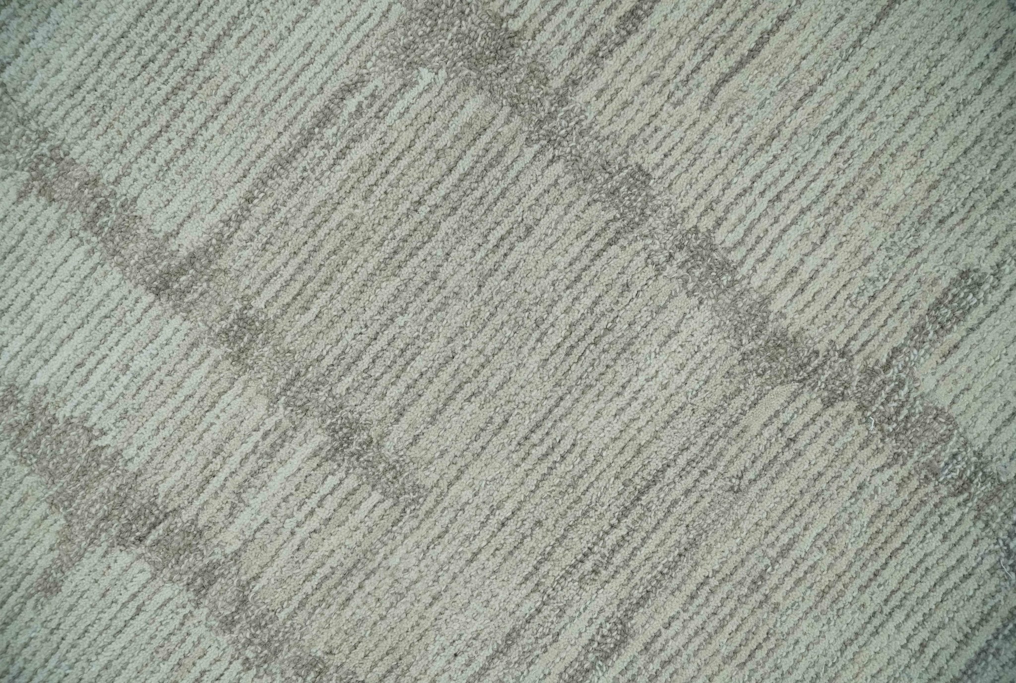Earthy Modern Stripes Design Custom Made Ivory, Silver and Gray Hand Tufted Rug - The Rug Decor