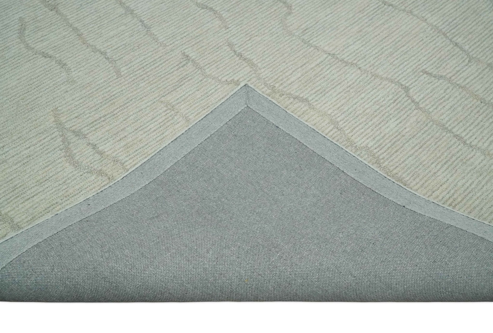 Earthy Neutral Custom Made Hand Tufted Multi Size Woolen Modern Ivory and Beige Area Rug - The Rug Decor