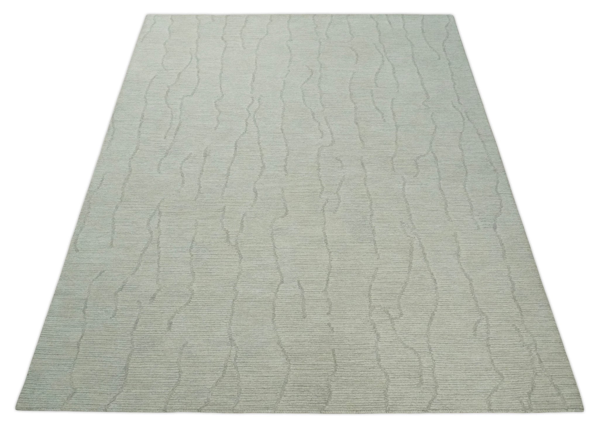 Earthy Neutral Custom Made Hand Tufted Multi Size Woolen Modern Ivory and Beige Area Rug - The Rug Decor