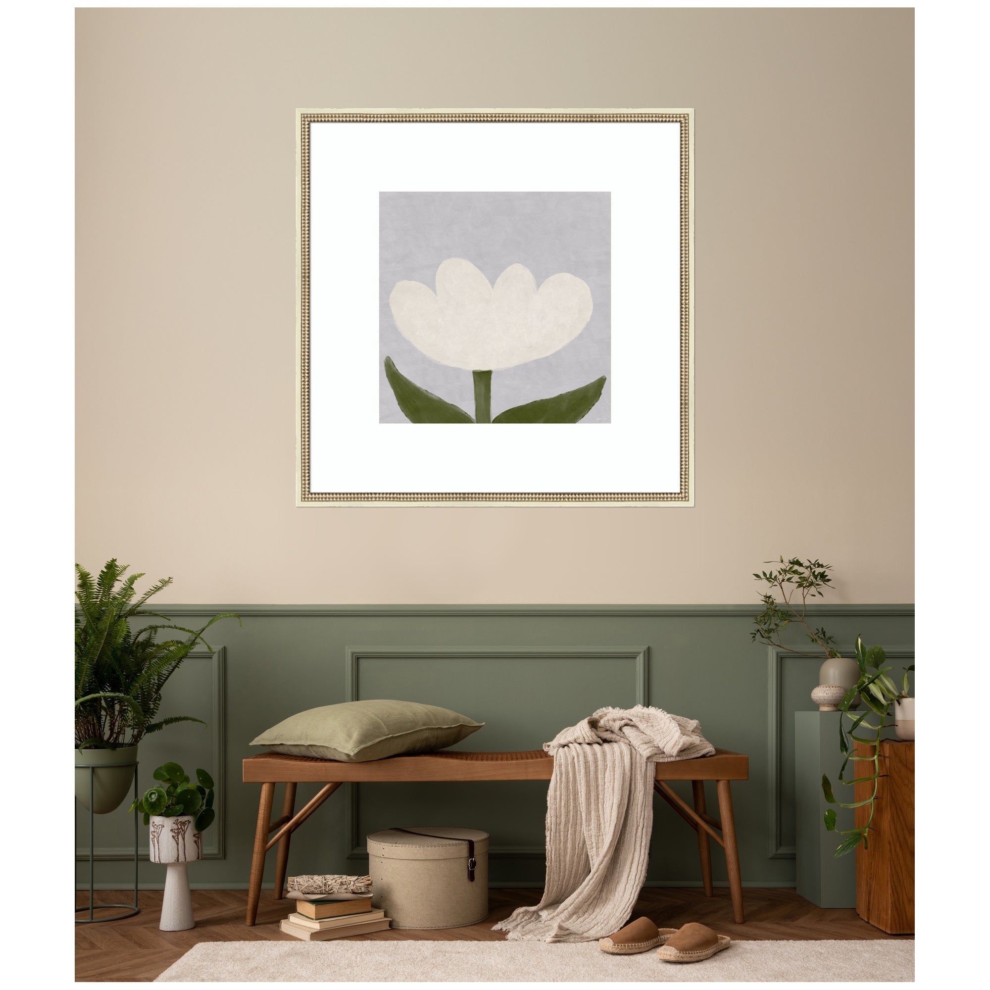 White Tulip by Gabrielly Guedes Framed Wall Art Print
