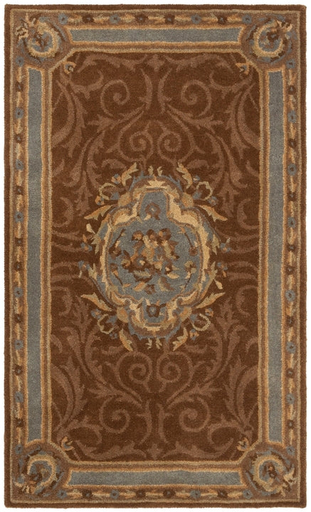 Empire Wool Rug in Blue and Brown
