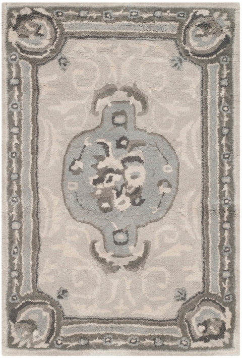 Empire Wool Rug in Beige and Light Gray