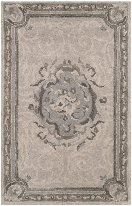 Empire Wool Rug in Beige and Light Gray