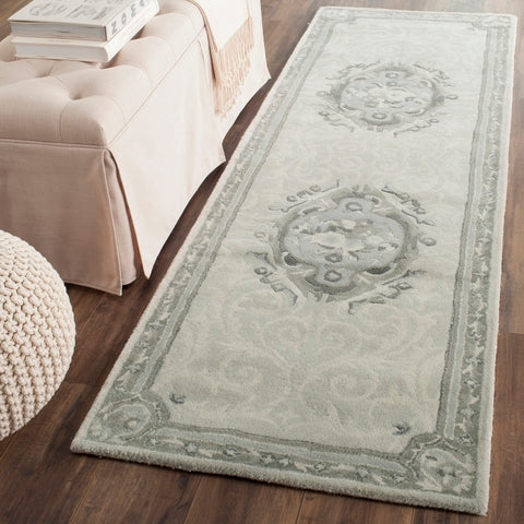 Empire Wool Rug in Beige and Light Gray