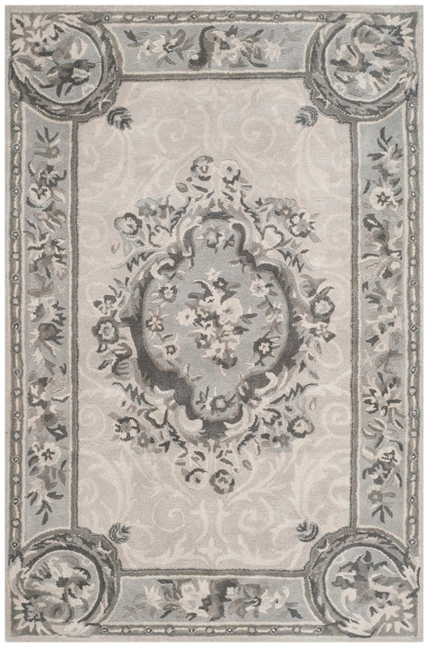 Empire Wool Rug in Beige and Light Gray