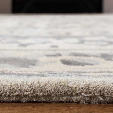 Empire Wool Rug in Beige and Light Gray