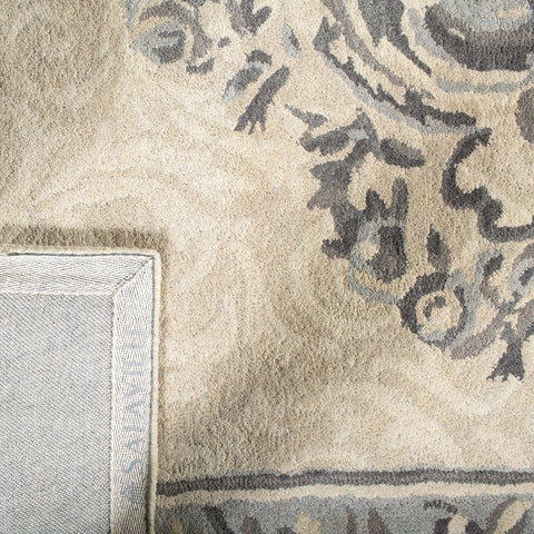 Empire Wool Rug in Beige and Light Gray
