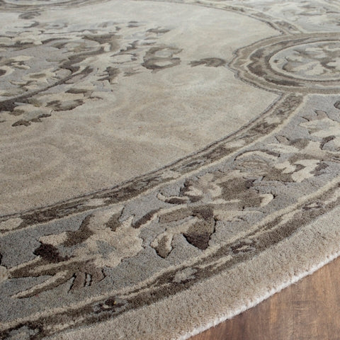 Empire Wool Rug in Beige and Light Gray